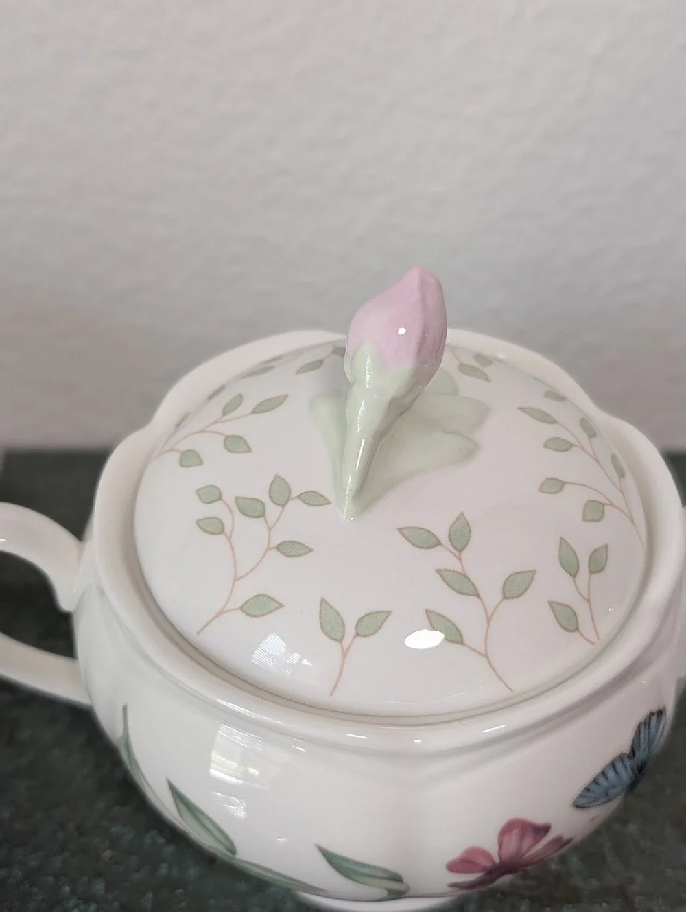Vintage Lenox Butterfly Meadow Creamer and Lidded Sugar Louise Le Luyer Floral